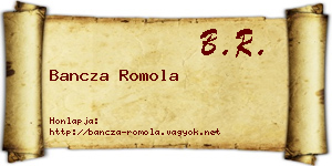 Bancza Romola névjegykártya